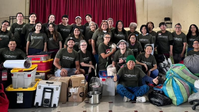 Volunteers from the Love Project gather in Riobamba, Ecuador, for a free medical and dental event for the community.